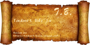 Taubert Béla névjegykártya